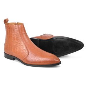 MilanoPasso The Cognac Alligator-Print Dress Boot MP00023