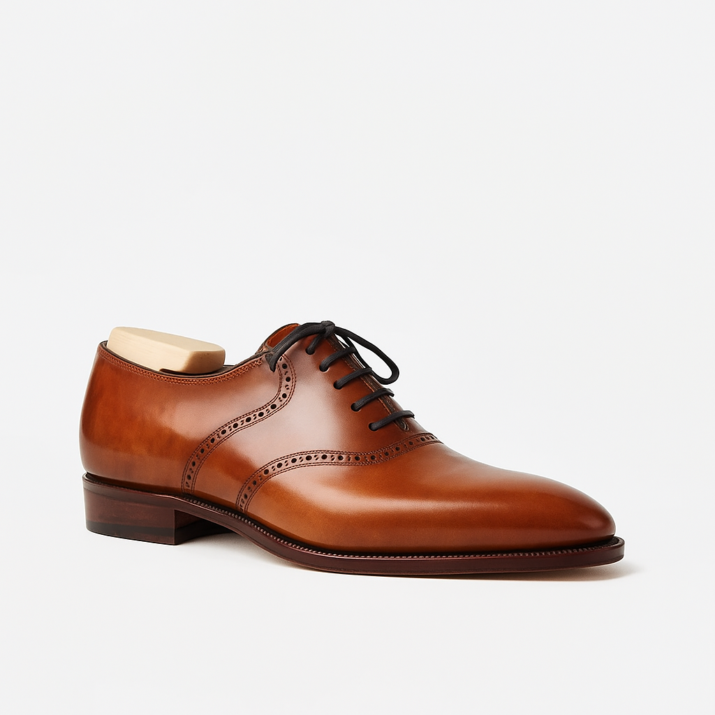 MilanoPasso Hand-Polished Tan Brown Oxford Brogue MP-0006 - Image 2