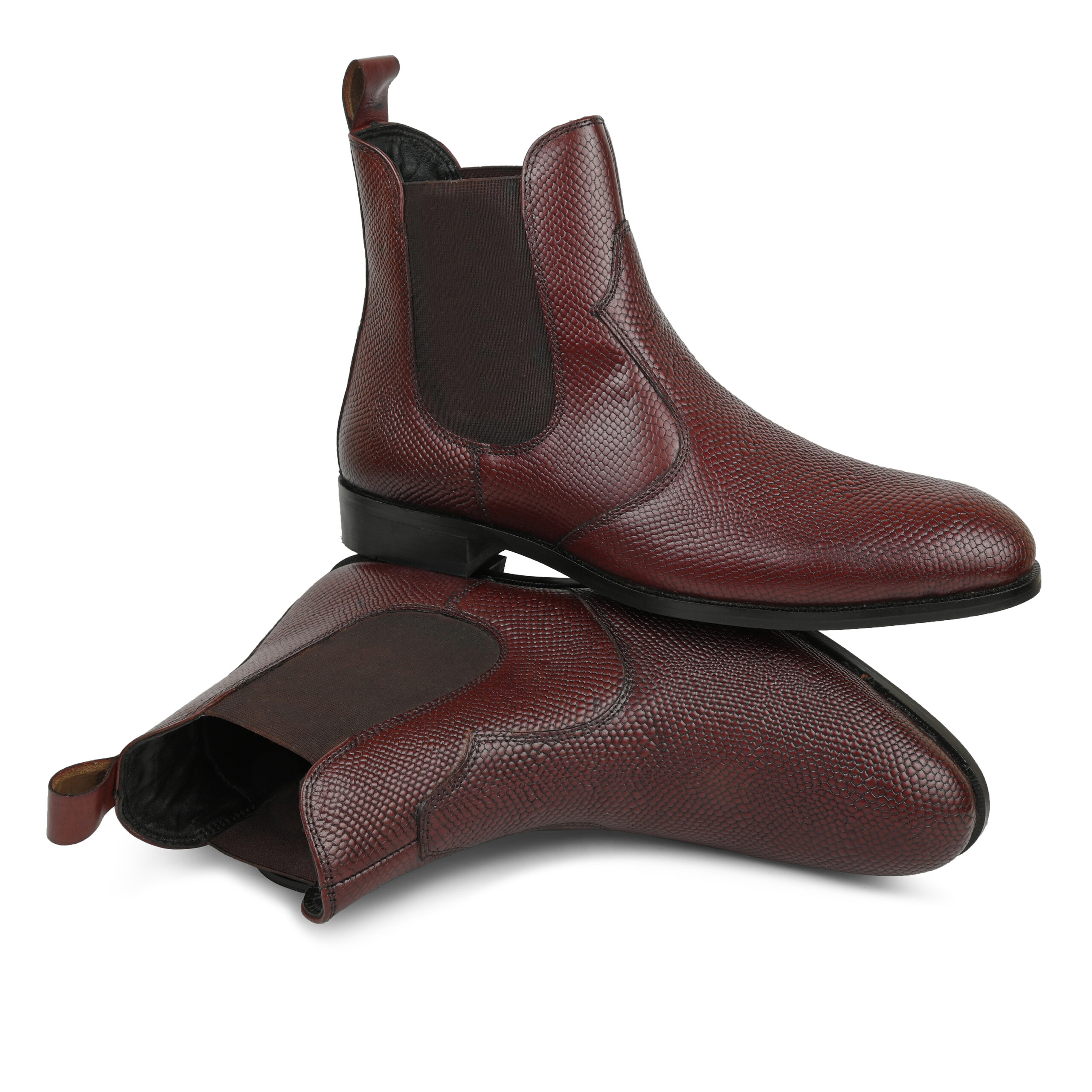 MilanoPasso The Bordeaux Emboosed Lizard Chelsea Boot MP-00021 - Image 3
