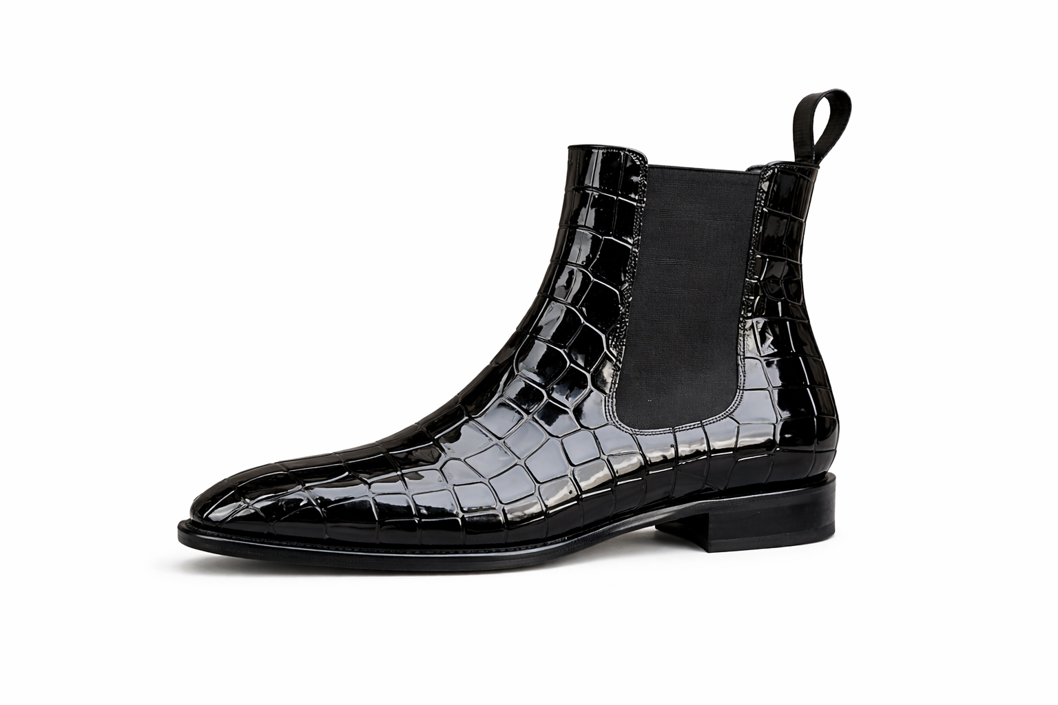 Milano Paaso - Imperio Crocgrain Patent Chelsea Boots -MP -00085 - Image 2