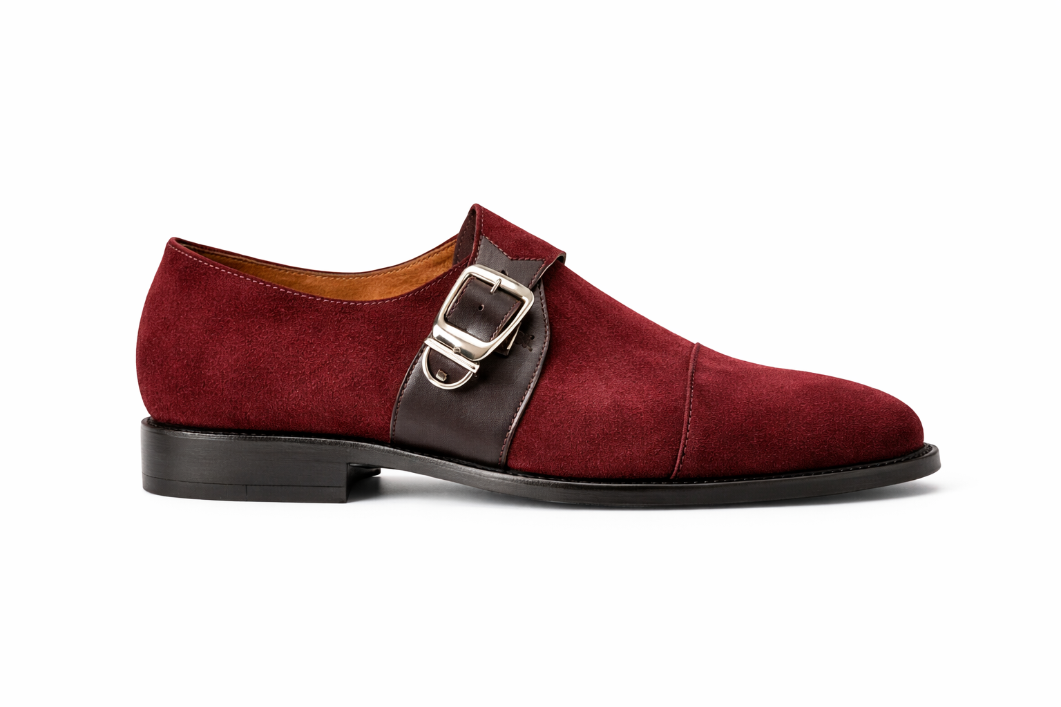 Imperio Burgundy Suede Monk MP-00052 - Image 2