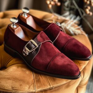 Imperio Burgundy Suede Monk MP-00052