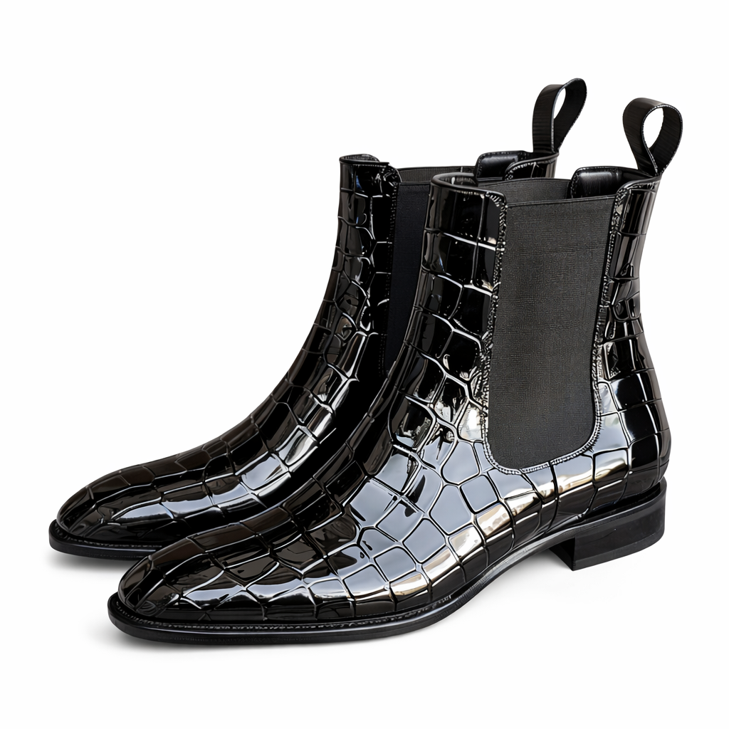 Milano Paaso - Imperio Crocgrain Patent Chelsea Boots -MP -00085